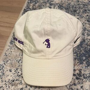 Nike Kids White Cap with Purple Golfer Logo
